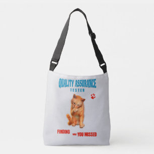 Kwaliteitscontrole Tester Kat Humor Crossbody Tas