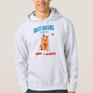 Kwaliteitscontrole Tester Kat Humor Hoodie