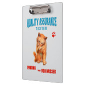 Kwaliteitscontrole Tester Kat Humor Klembord (Links)
