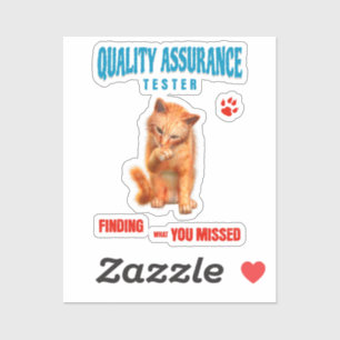 Kwaliteitscontrole Tester Kat Humor Sticker