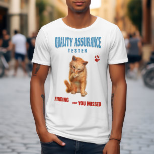 Kwaliteitscontrole Tester Kat Humor T-shirt