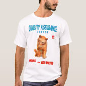 Kwaliteitscontrole Tester Kat Humor T-shirt (Voorkant)