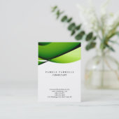 Kwaliteitsgroene en witte, unieke moderne curven visitekaartje (Staand voorkant)