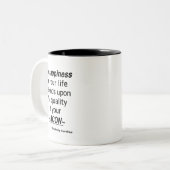 Kwaliteitskijkers? Dan een Bacon-leven... Tweekleurige Koffiemok (Voorkant links)