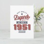 Kwaliteitslegendes De Ware Worden Geboren in 1951 Kaart (Staand voorkant)