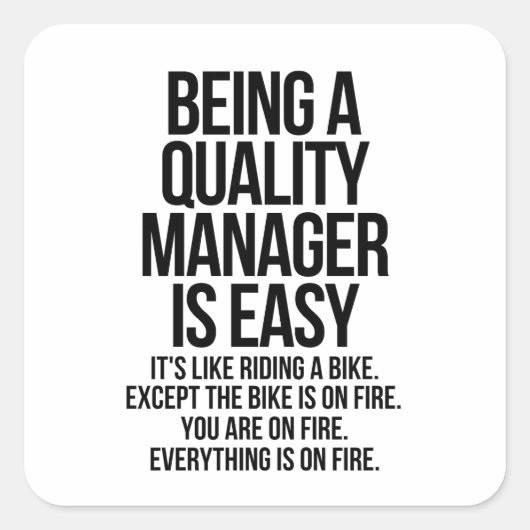 kwaliteitsmanager vierkante sticker (Voorkant)