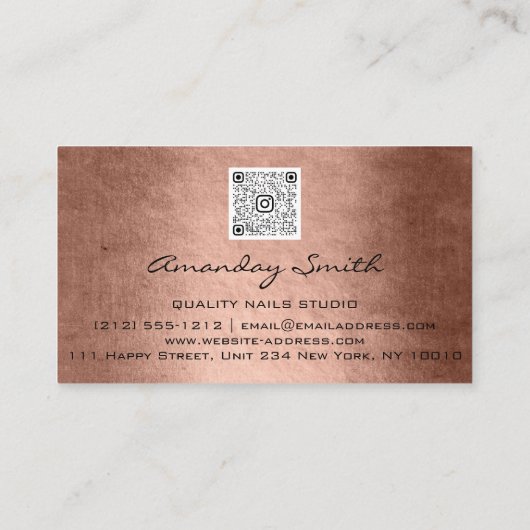 Kwaliteitsnaren QR-code Logo Roos Gold Visitekaartje (Achterkant)