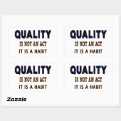 Kwaliteitsprijzen, kwaliteit is geen gewoonte. rechthoekige sticker (Vel)