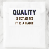 Kwaliteitsprijzen, kwaliteit is geen gewoonte. rechthoekige sticker (Tas)