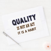 Kwaliteitsprijzen, kwaliteit is geen gewoonte. rechthoekige sticker (Envelop)