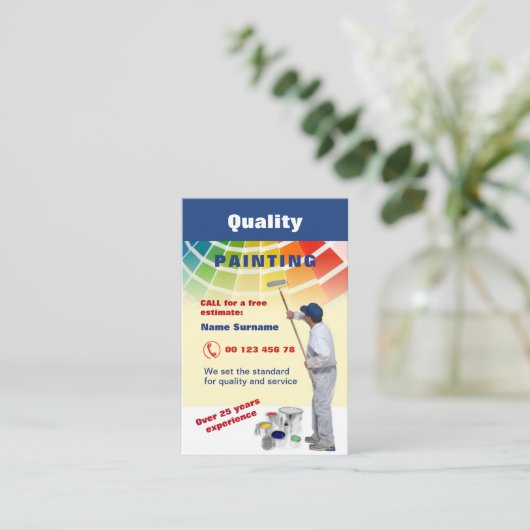 Kwaliteitsschilderij Visitekaartje (Staand voorkant)