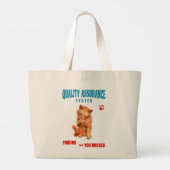 Kwaliteitstester Kattenhumor Grote Tote Bag (Achterkant)