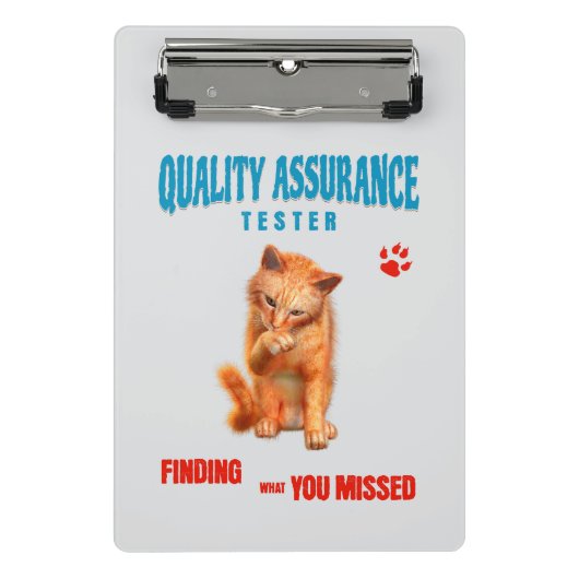 Kwaliteitstester Kattenhumor Mini Klembord (Voorkant)