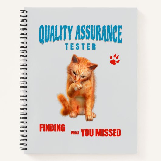 Kwaliteitstester Kattenhumor Notitieboek (Voorkant)