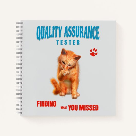 Kwaliteitstester Kattenhumor Notitieboek (Voorkant)