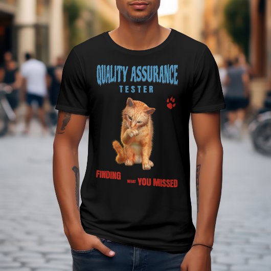 Kwaliteitstester Kattenhumor T-shirt