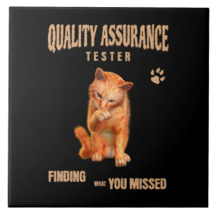 Kwaliteitstester Kattenhumor Tegeltje