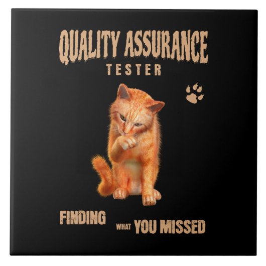 Kwaliteitstester Kattenhumor Tegeltje (Voorkant)