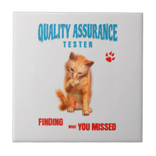 Kwaliteitstester Kattenhumor Tegeltje