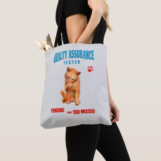 Kwaliteitstester Kattenhumor Tote Bag (Dichtbij)