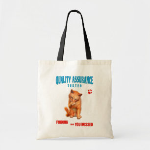 Kwaliteitstester Kattenhumor Tote Bag