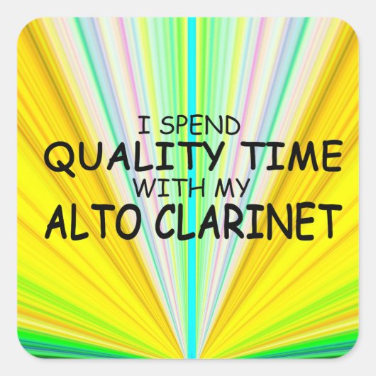 Kwaliteitstijd Alto Clarinet Square Sticker (Voorkant)