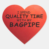 Kwaliteitstijd Bagpipe Heart Sticker (Voorkant)