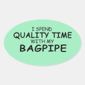 Kwaliteitstijd Bagpipe Oval Sticker (Voorkant)