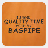 Kwaliteitstijd Bagpipe Square Sticker (Voorkant)