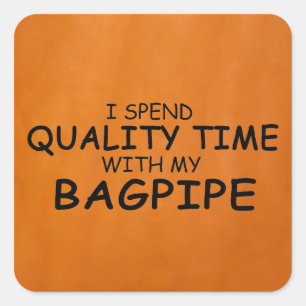 Kwaliteitstijd Bagpipe Square Sticker