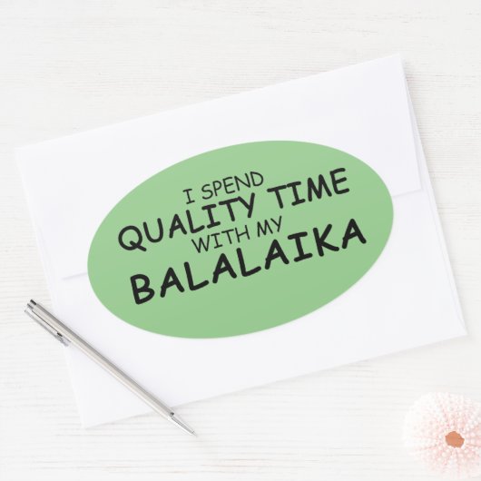 Kwaliteitstijd Balalaika Oval Sticker (Envelop)