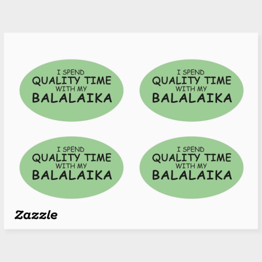 Kwaliteitstijd Balalaika Oval Sticker (Vel)
