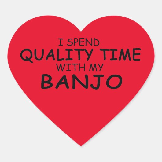 Kwaliteitstijd Banjo Heart Sticker (Voorkant)