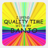 Kwaliteitstijd Banjo Square Sticker (Voorkant)