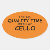 Kwaliteitstijd Cello Oval Sticker (Voorkant)