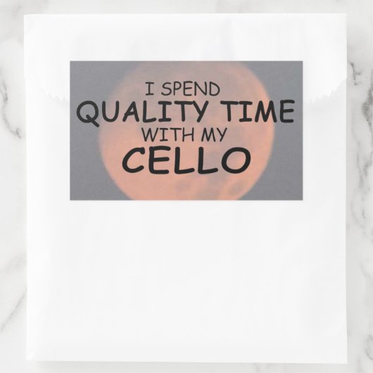 Kwaliteitstijd Cello Rechthoekige Sticker (Tas)
