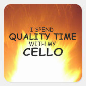 Kwaliteitstijd Cello Square Sticker (Voorkant)