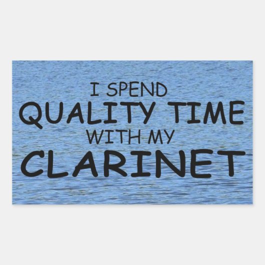 Kwaliteitstijd Clarinet Rechthoekige Sticker (Voorkant)