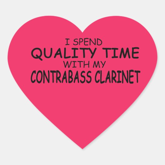 Kwaliteitstijd Contrabass Clarinet Heart Sticker (Voorkant)