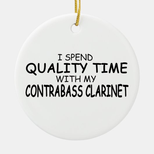 Kwaliteitstijd Contrabass Clarinet Keramisch Ornament (Voorkant)