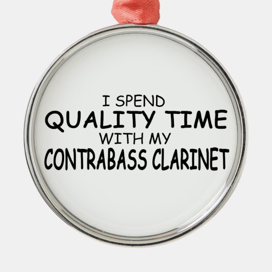 Kwaliteitstijd Contrabass Clarinet Metalen Ornament (Voorkant)