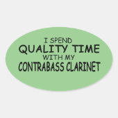 Kwaliteitstijd Contrabass Clarinet Oval Sticker (Voorkant)