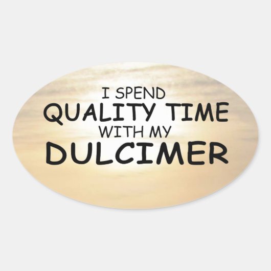 Kwaliteitstijd Dulcimer Oval Sticker (Voorkant)