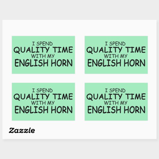 Kwaliteitstijd Engelse horn rechthoekige Sticker (Vel)