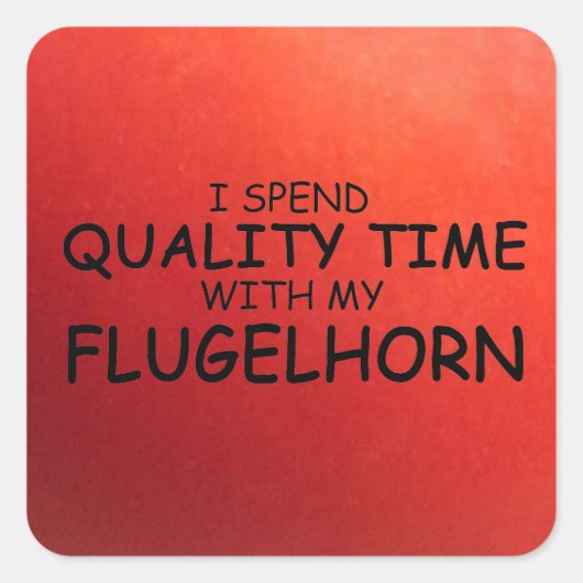 Kwaliteitstijd Flugelhorn Square Sticker (Voorkant)