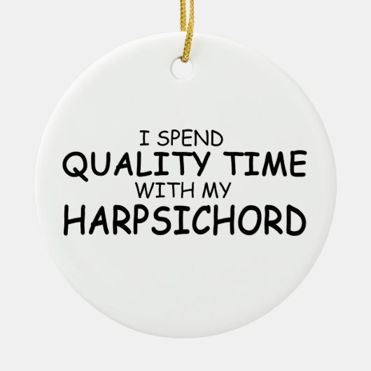 Kwaliteitstijd Harpsichord Keramisch Ornament (Voorkant)