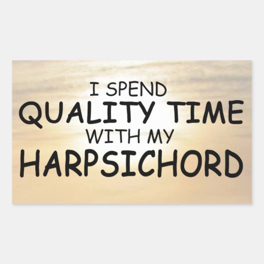 Kwaliteitstijd Harpsichord Rechthoekige Sticker (Voorkant)
