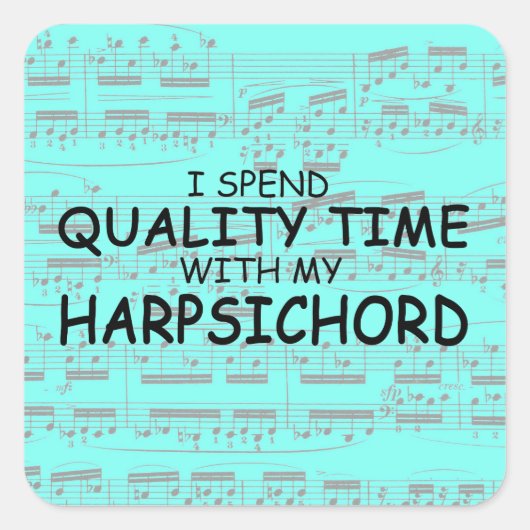 Kwaliteitstijd Harpsichord Square Sticker (Voorkant)