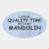 Kwaliteitstijd Mandolin Oval Sticker (Voorkant)