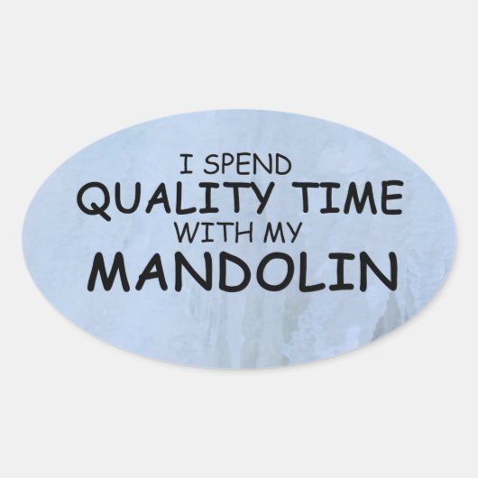 Kwaliteitstijd Mandolin Oval Sticker (Voorkant)